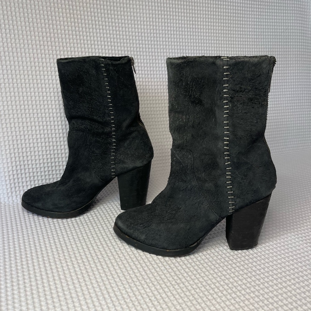 Free People Urban Western Distressed Combat Zip up Boots